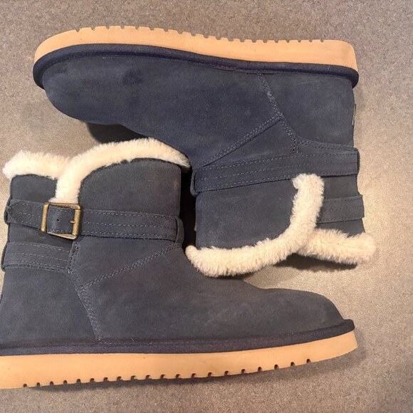 Koolaburra by UGG Faux Fur Lining Short Boots Delene Blue  Size 8 - Picture 1 of 7